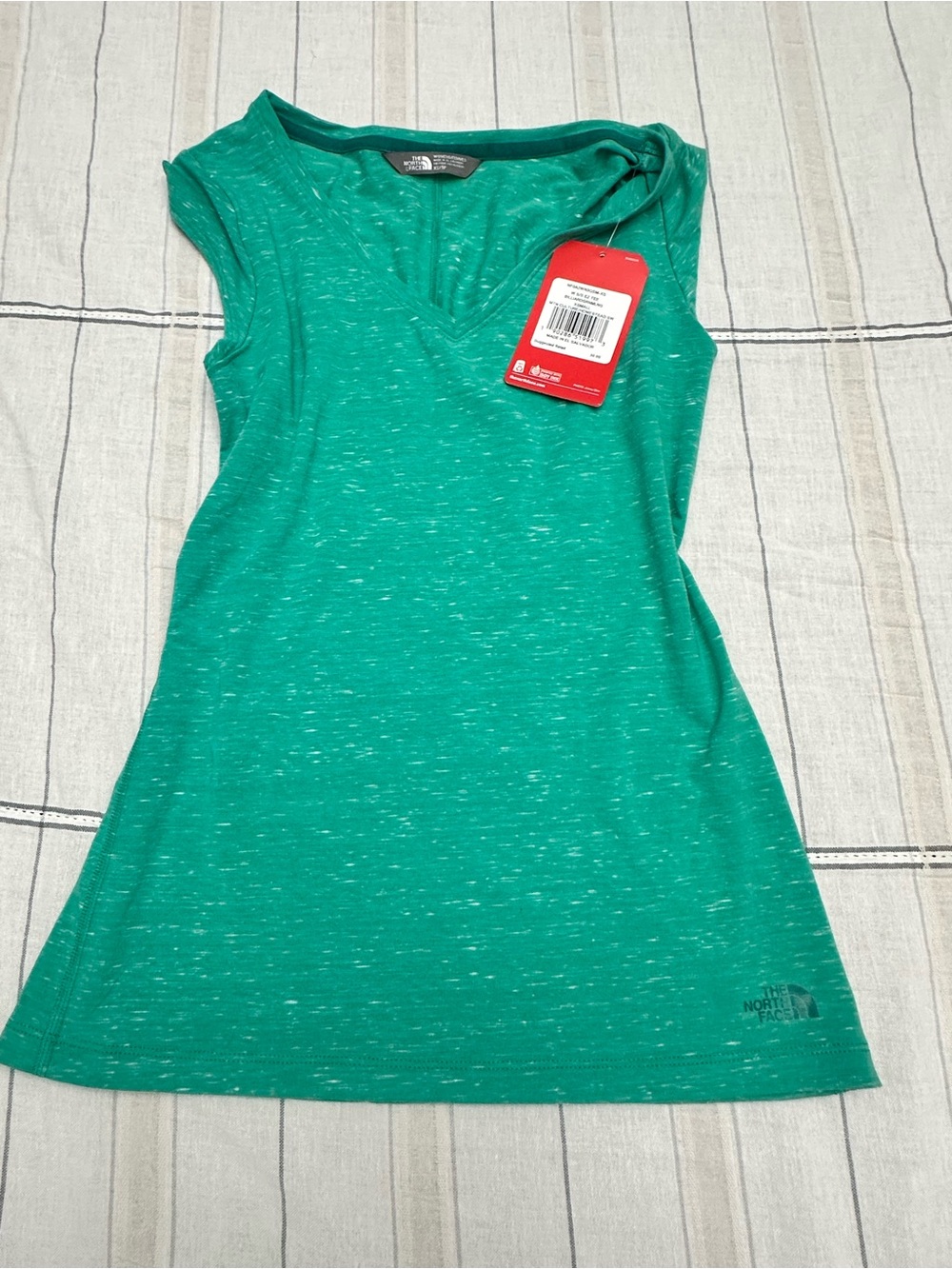 The North Face Teal Green Heathered V-Neck Tee